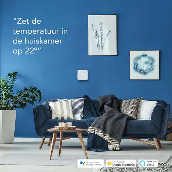 Illustratie smart home en slimme thermostaatknop